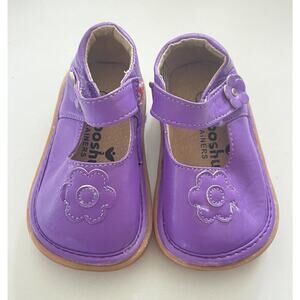 NEW MOOSHU Trainers Squeeker Shoes Purple Flower Mary Jane Sz 3/19